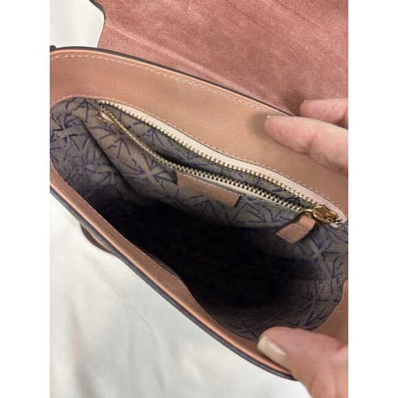 Manu Atelier Leather Crossbody Bag Tan Leather Box Shape Shoulder - Picture 4 of 15